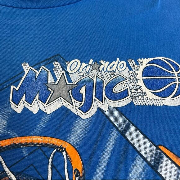 Vintage 90s America's Favorites Magic Johnson Orlando Magic T Shirt Large HOLES - Picture 12 of 16
